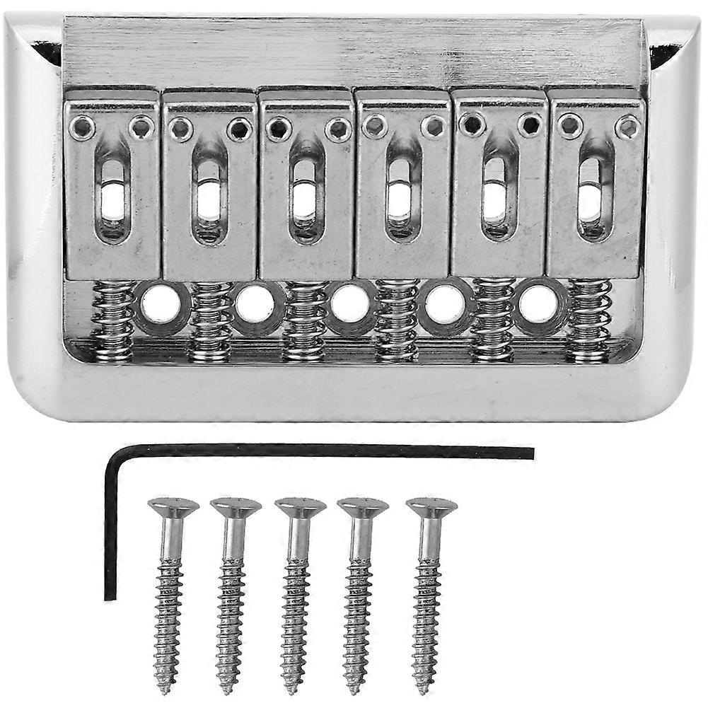 Professional Metal Six string Bridge for 6 string Electric Guitar (Silver)