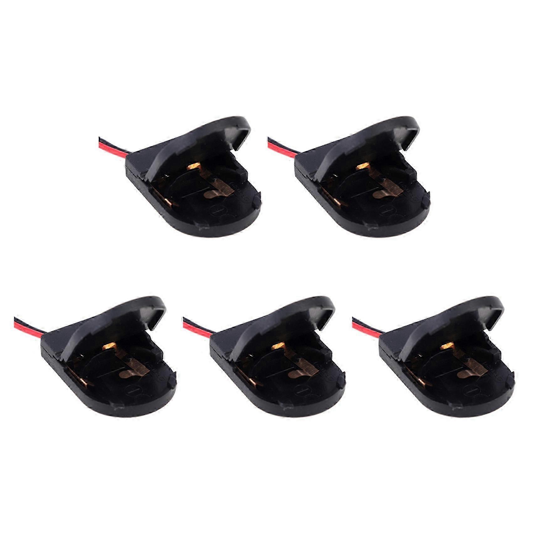 5PCS CR2032 Button Coin Cell Battery Socket Holder Case Cover ON-OFF Switch Battery Storage Box, Black