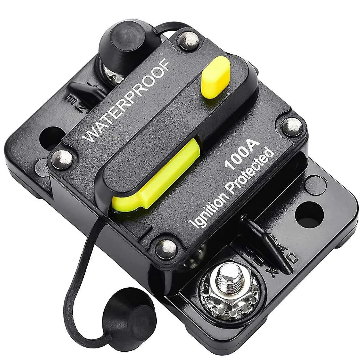 30A-300A Car Circuit Breaker 12V-48V DC Circuit Breaker with Manual Reset Battery Switchable Power Circuit Breaker Reset Fuse Holder Car Waterproof (1