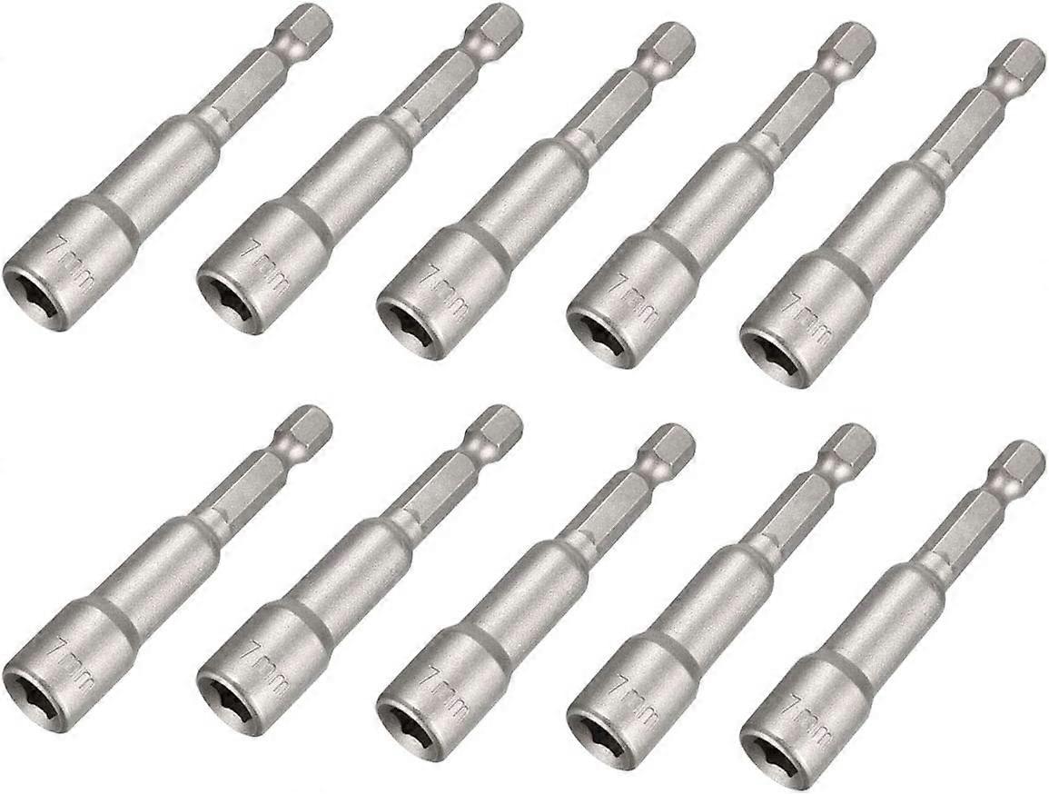 Saipor Pack of 10 8 mm Magnetic Socket Spanner Set Socket Nut 1/4 Inch Hex Drill Socket Bit8 x 65 mm
