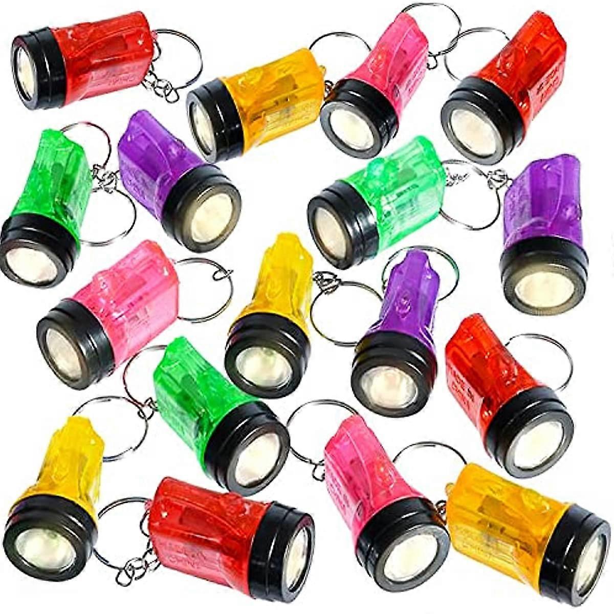 24PCS Mini Flashlight Keychains LED Key Chains for Kids Plastic Keyholders Birthday Party Favors Goodie Bag Fillers