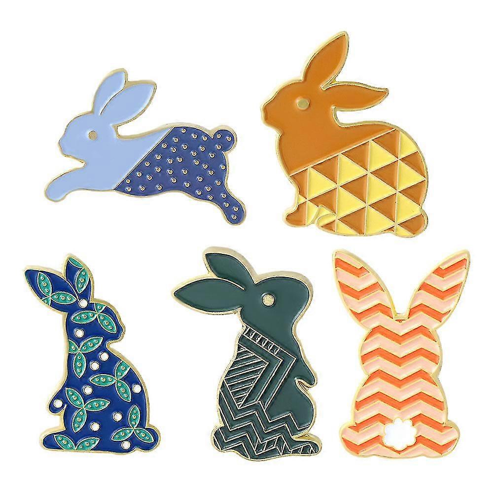 5pcs Easter Rabbit Shaped Design Corsage Brooches For Easter Decoration Random Style