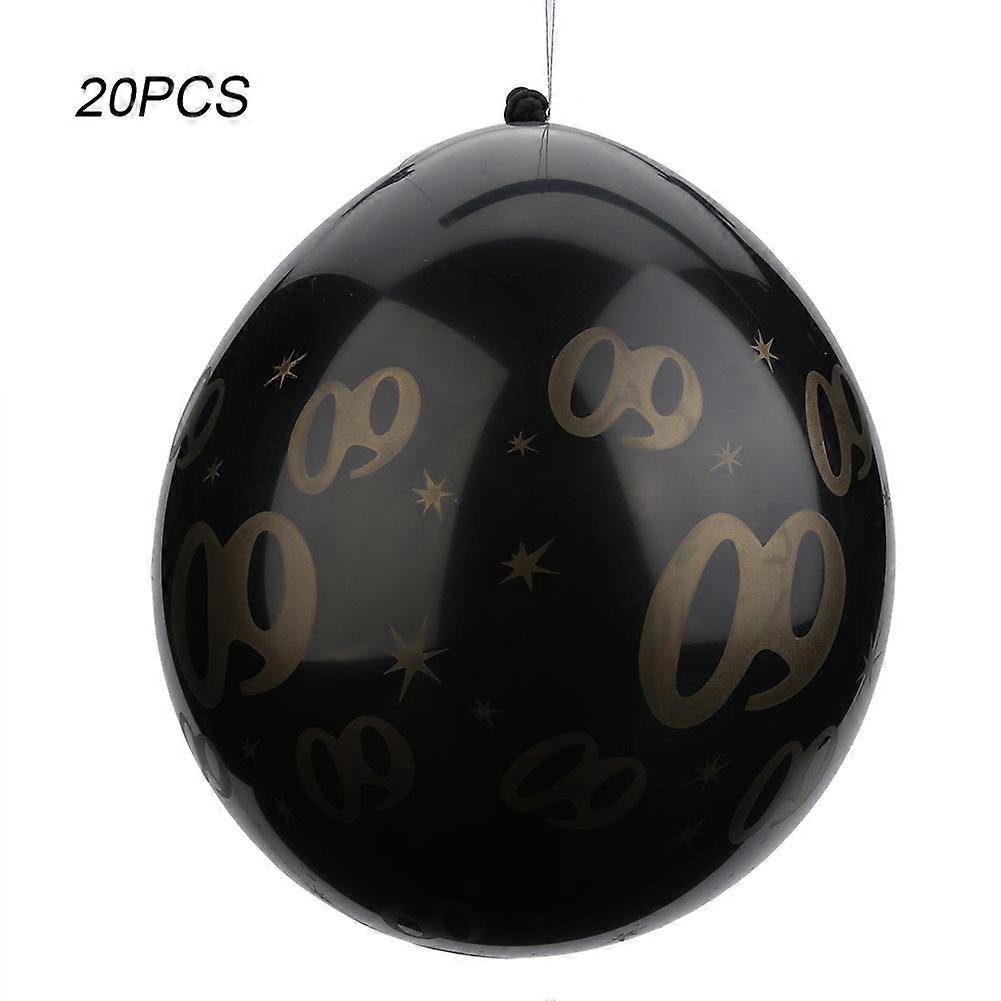 Bright Color Number Printed Pattern Latex Balloon Home Decor for Festival Party Event (Black)