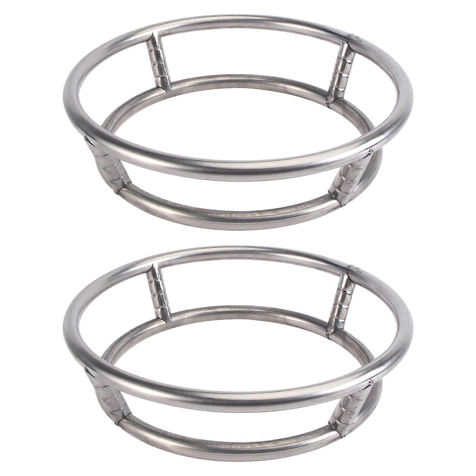 2Pcs Home Pot Racks Stainless Pot Holder Round Pot Loop Pot Accessories (Silver)