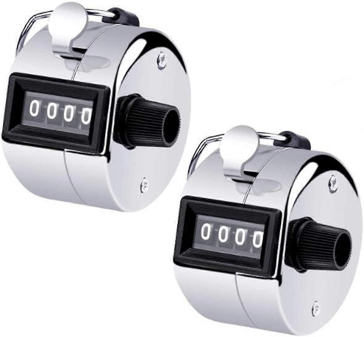 Handheld, 2Er-Pack 4-stellige Nummern-Rundenzähler Manueller mechanischer Clicker mit Fingerring, Splitter