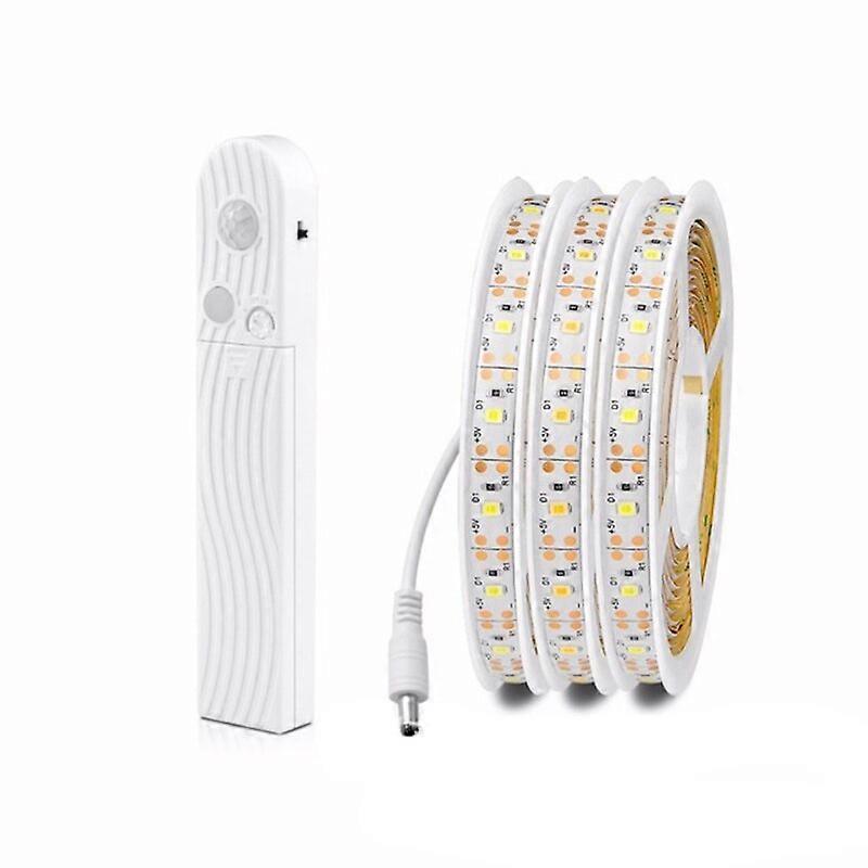 1M 60LED Motion Sensor LED Strip Light Flexible Stripe Lamp Ribbon 1m 2m Tape Diode Cold White/Warm White