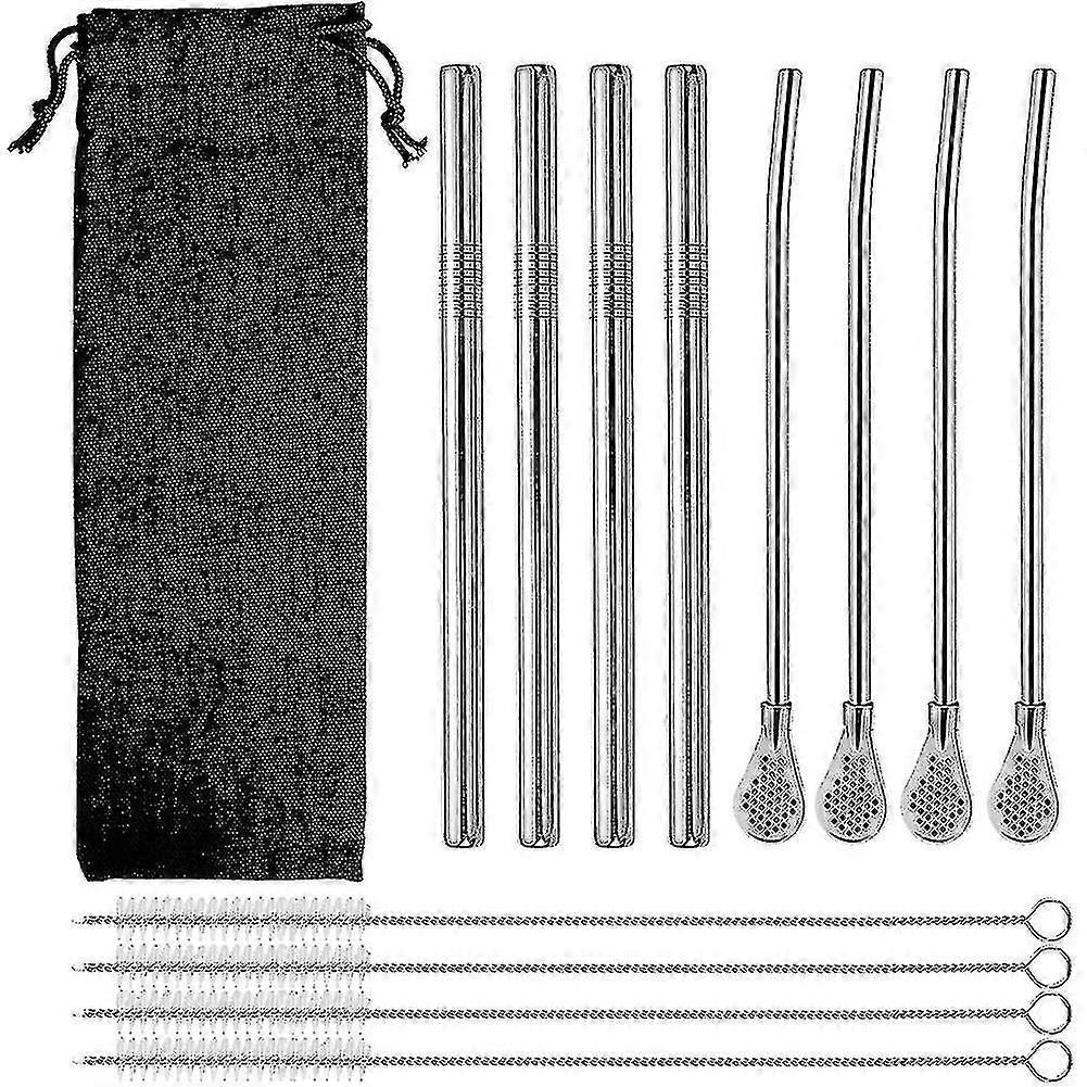 4pcs Straw Filter Spoon,4pcs Cleaning Brushes,4 Pcs 0.5 Inch Wide