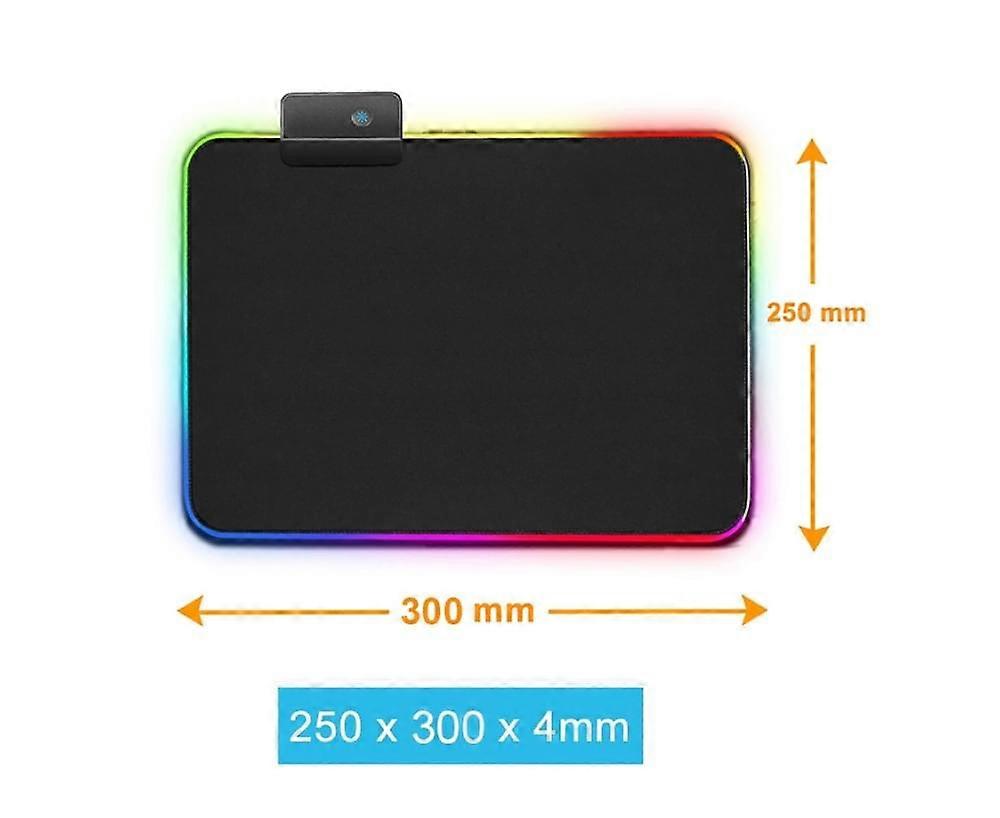 LED RGB Colorful Light Luminous Desktop Mouse Pad Carpet Computer Accessory - 25cm x 30cm
