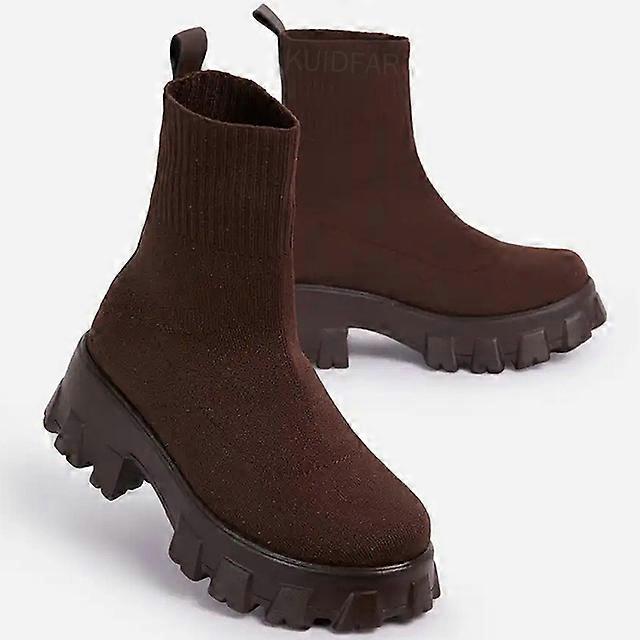 JWL-Kadın Botlar Kış Için Beyaz Platform Botlar Sonbahar Botas Femininas Çorap Ayak Bileği Botları Platform Ayakkabı Kadın Topuklu Botines Mujer