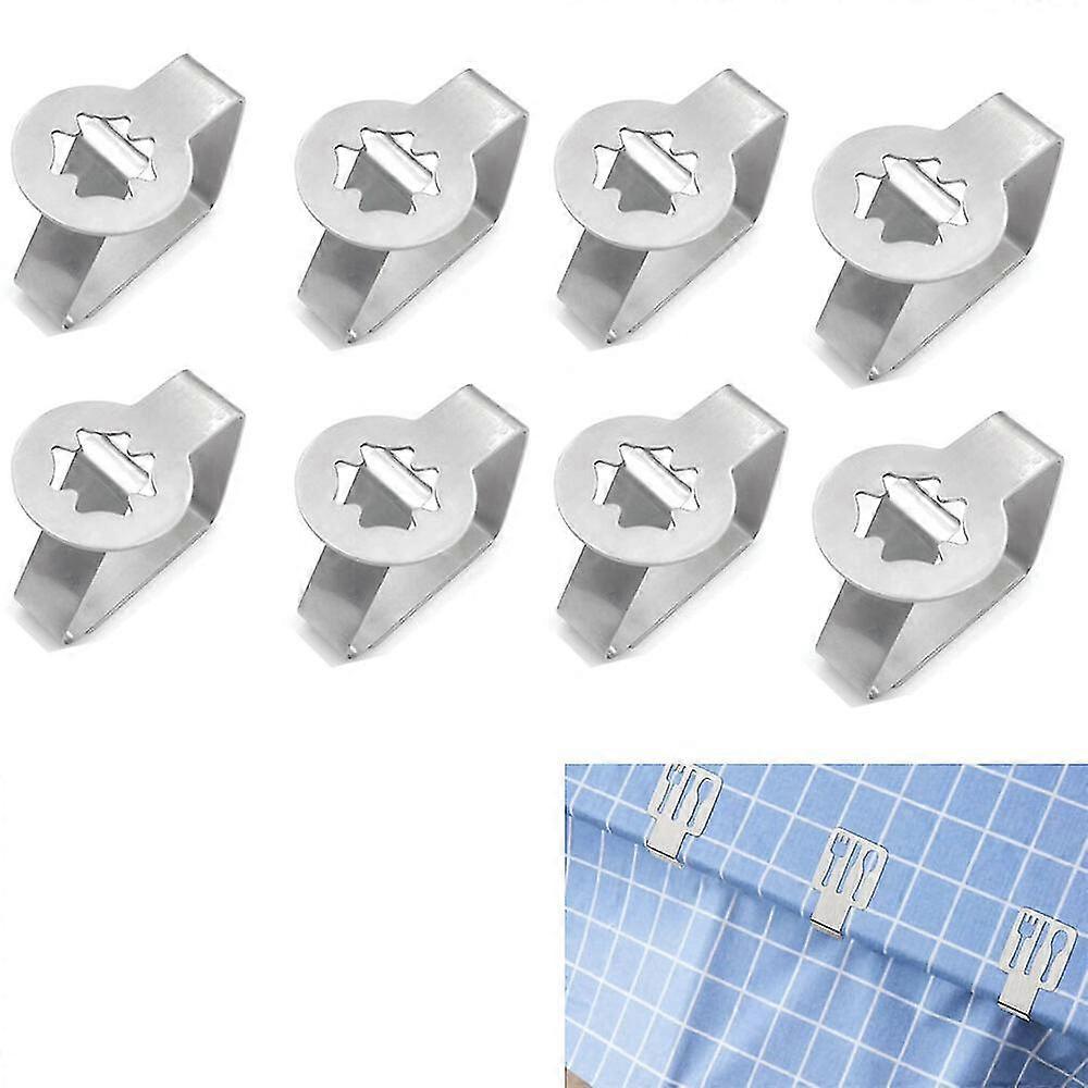 8PCS (Silver Clover) Table Cloth Clip, Adjustable Table Cloth Clip, Tablecloth^ccgv