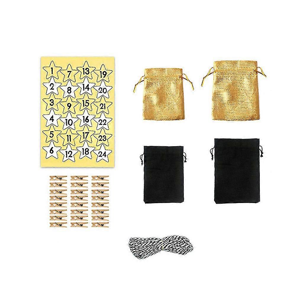 Τσάντα δώρων βαμβακιού πακέτων ημερολογίου 1-24 Χριστουγεννιάτικων μοτίβων 1-24