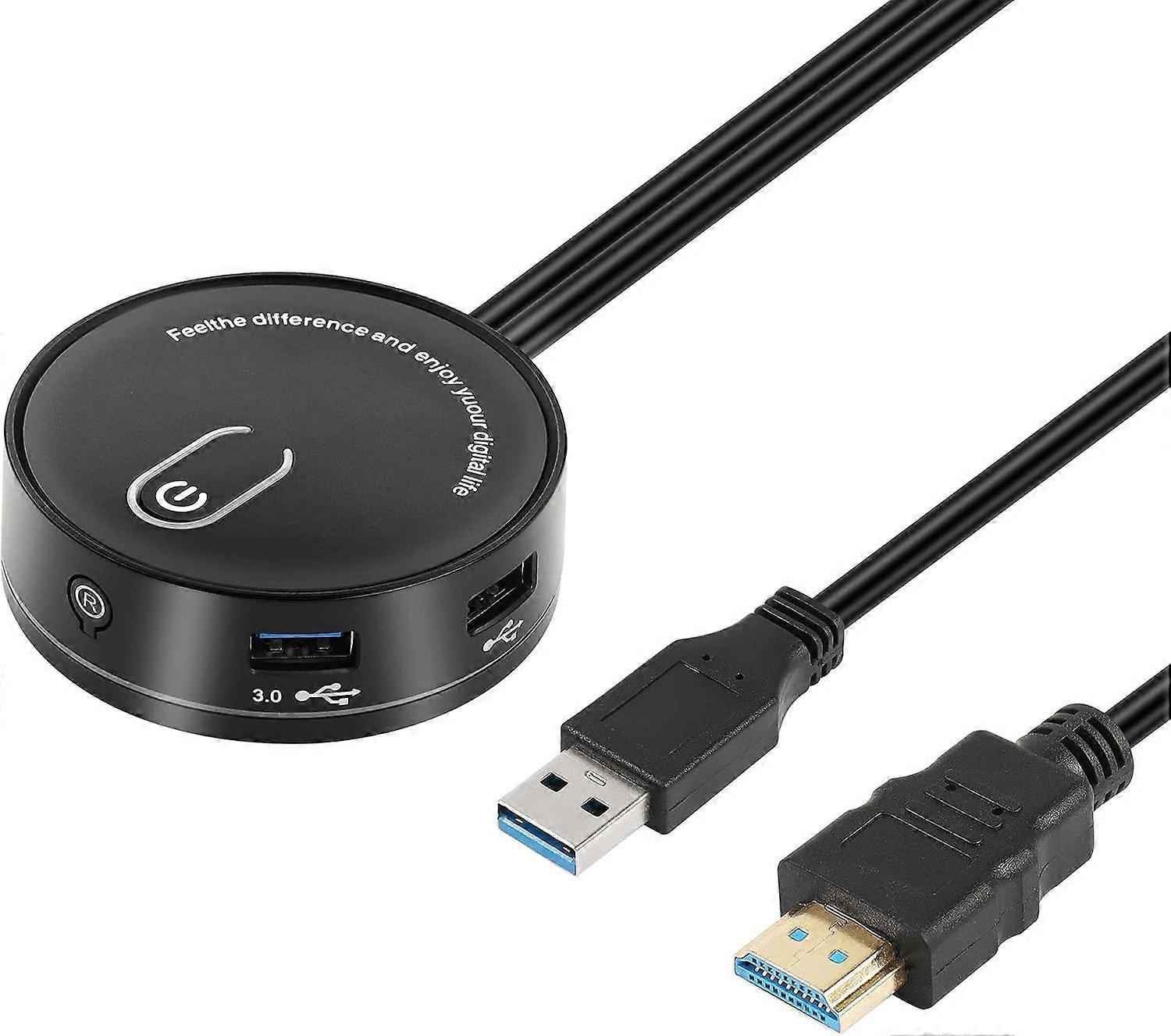 Computer Case, Power Supply, Reset Switch Box, PC Power Button On/Off + Reset + Dual USB Ports + 3.5mm TRRS Audio + Type-C Power Interface Desktop Com