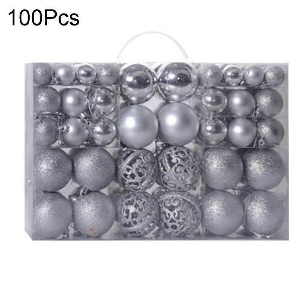 100Pcs Solid Color Christmas Tree Balls Baubles Home Party Hanging Ornament Gift KAESI