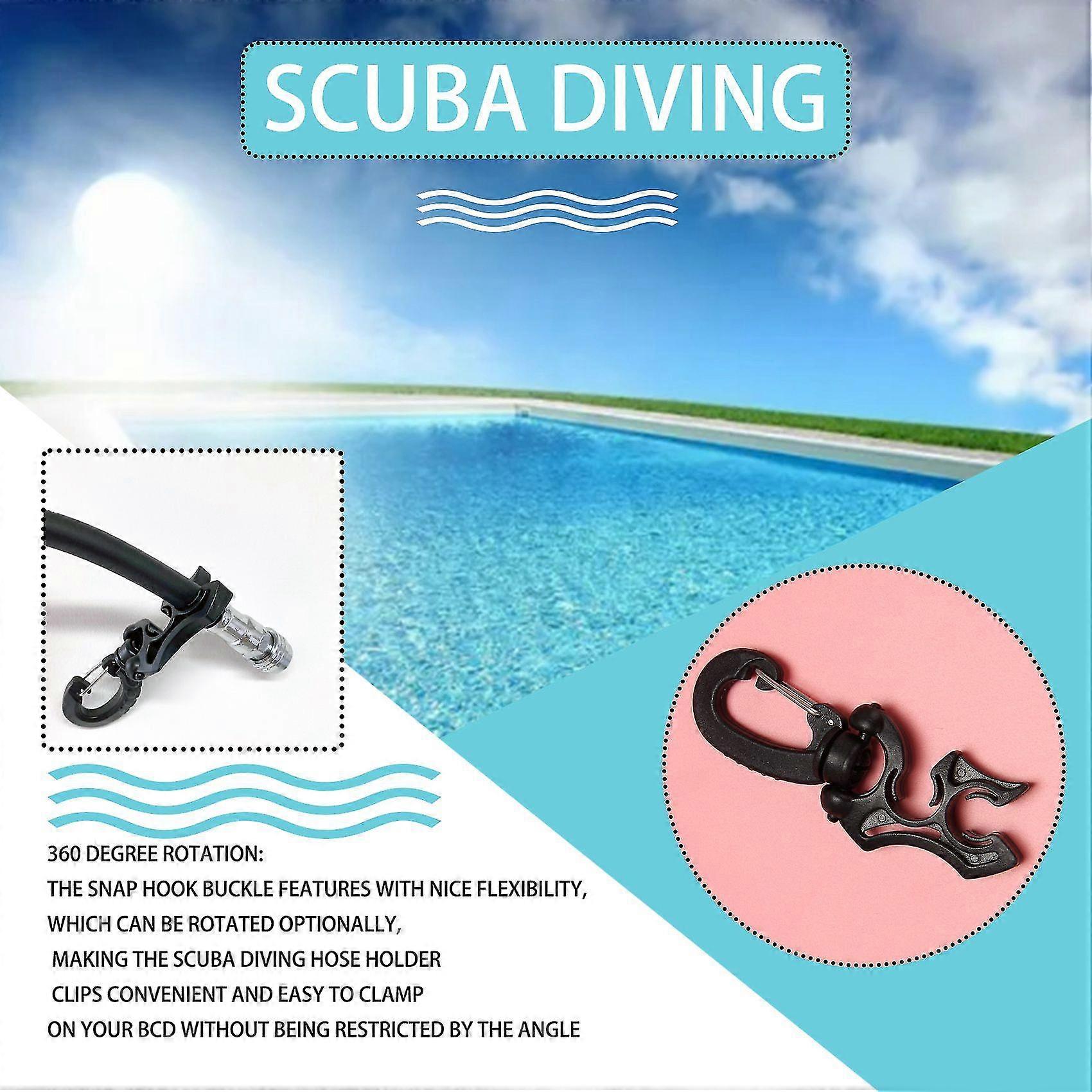 3 Pcs Diving Hose Holder Scuba Diving Double Bcd Hose With Snap Hook Buckle For Dive Snorkeling Acc