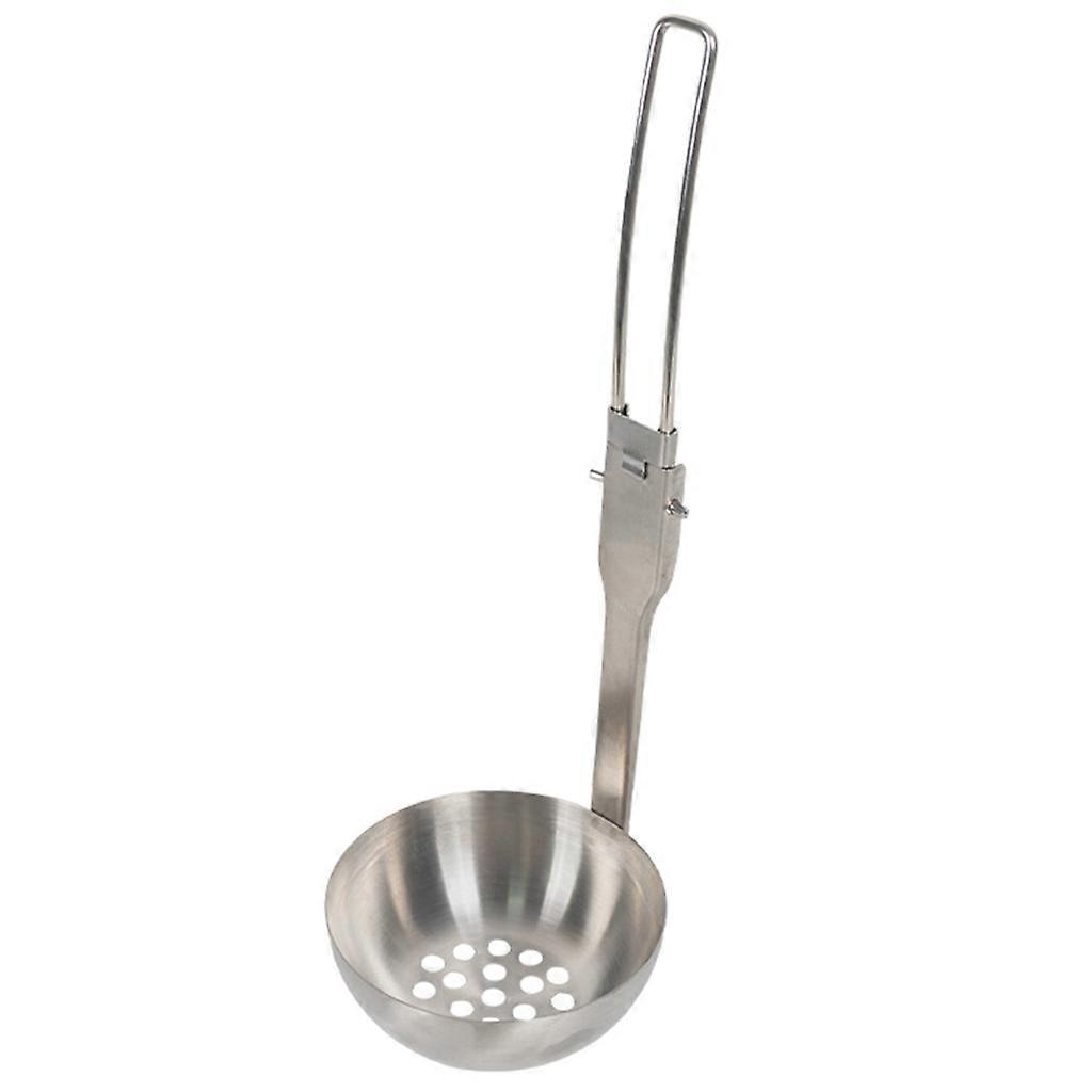 Outdoor Camping Colander/Soup Ladle Stainless Steel Tableware Foldable Spoon