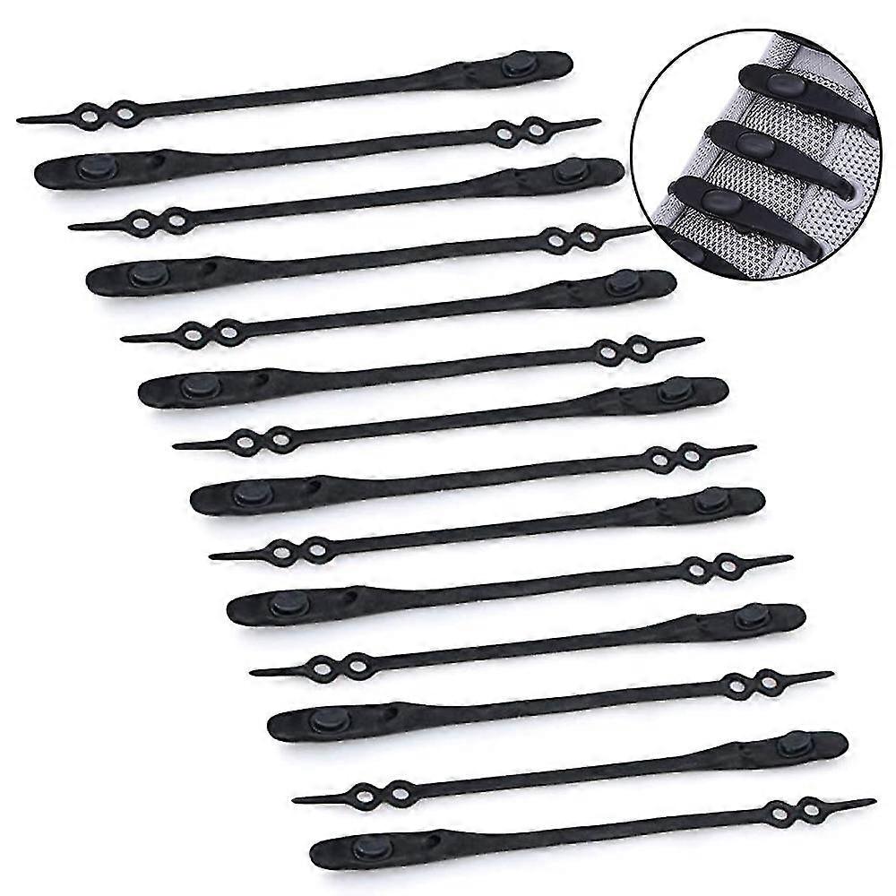 14 Pairs Elastic Round Toe Lazy Shoelaces Adults And Children's Double Hole Silicone Shoelaces