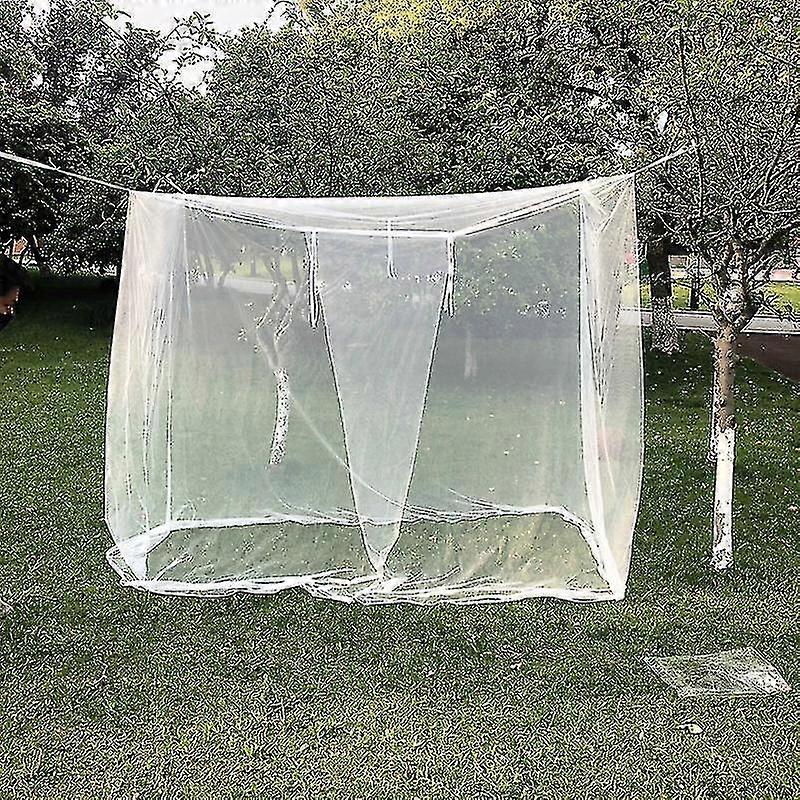 1 Set Portable Summer Camping Anti Mosquito Net Durable Léger Blanc Mesh Carré Pliable Moustique