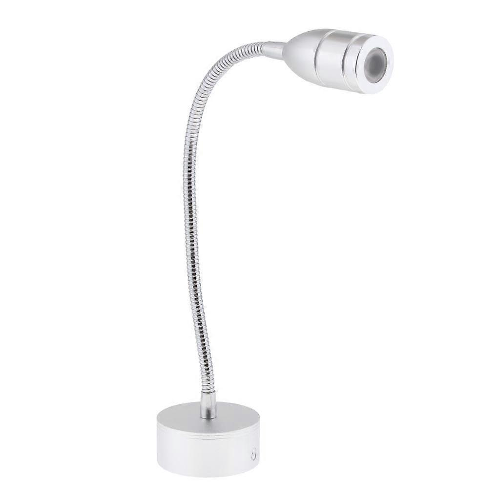 12V 2W LED Flexible Gooseneck Reading Chart/map Light for Switch Silver