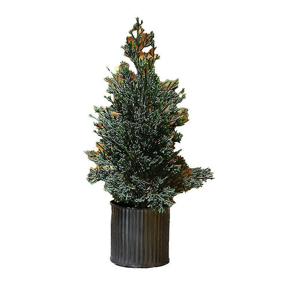 Flocking Artificial Christmas Tree Desktop Cedar Christmas Tree
