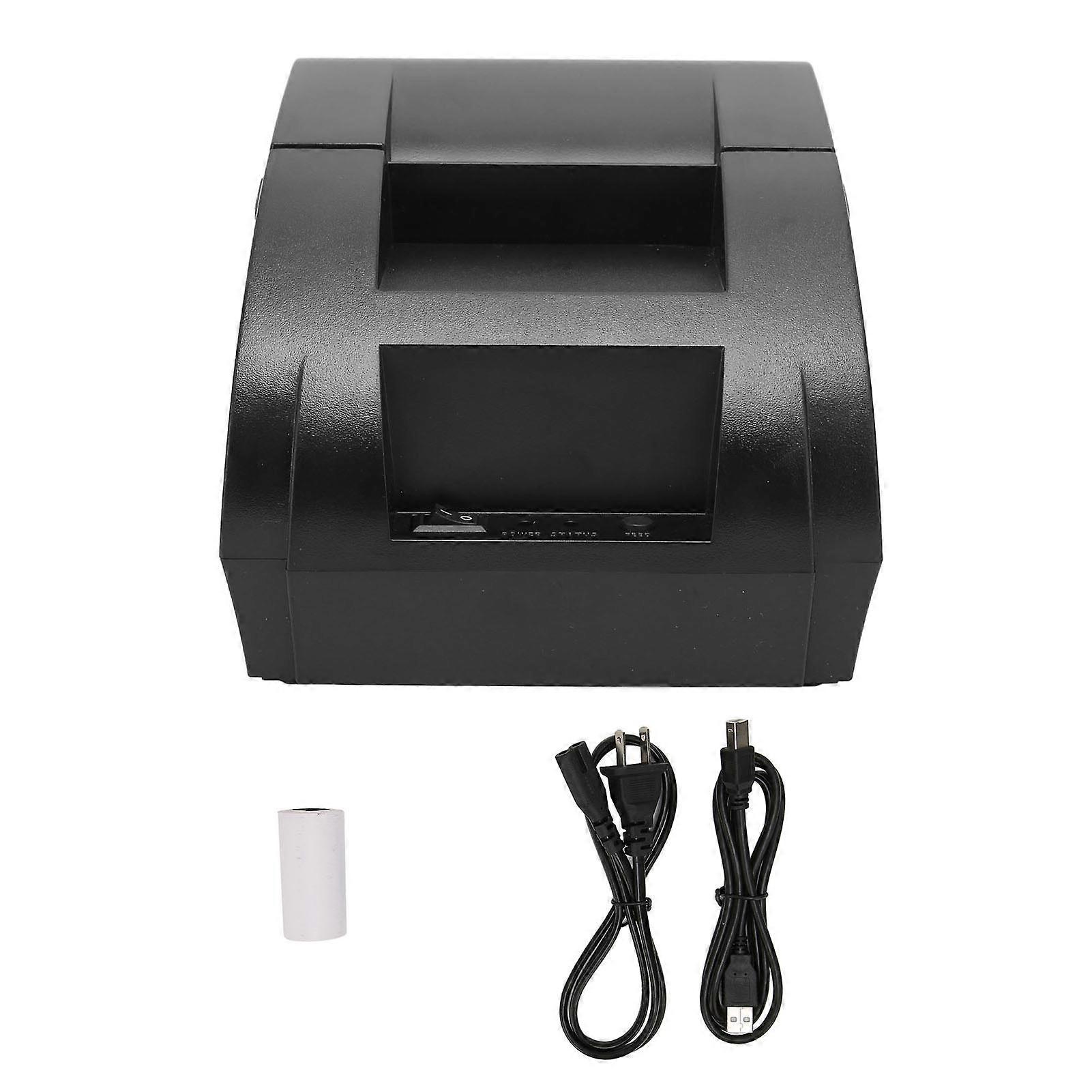 Thermal Printer for 5890K 90mm/s Printing Speed Space Saving TPH Coating Black Label Print Tool for Win 100?240VUS Plug