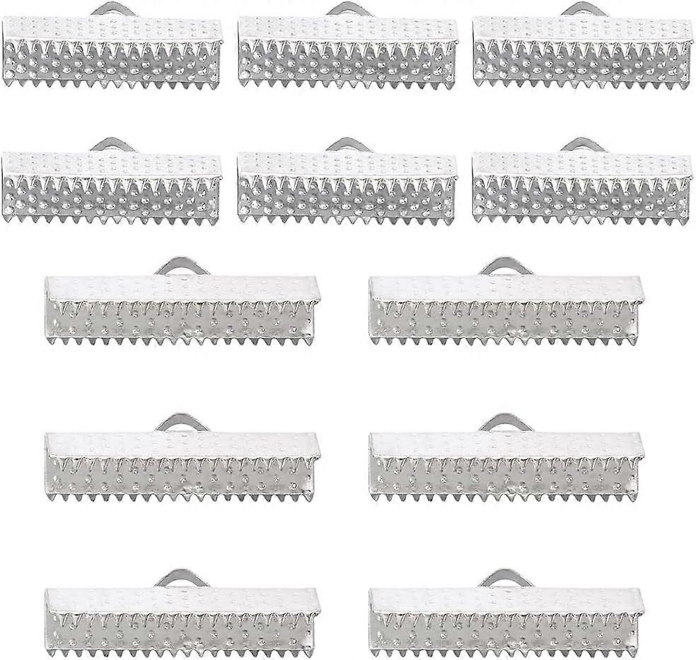 1 Box 160Pcs Ribbon End Ribbon Crimps Ribbon Crimp Ends Ribbon End Clasps Bookmark Leather Fastener Clasps Crimp End Findings for Jewelry Making Acces