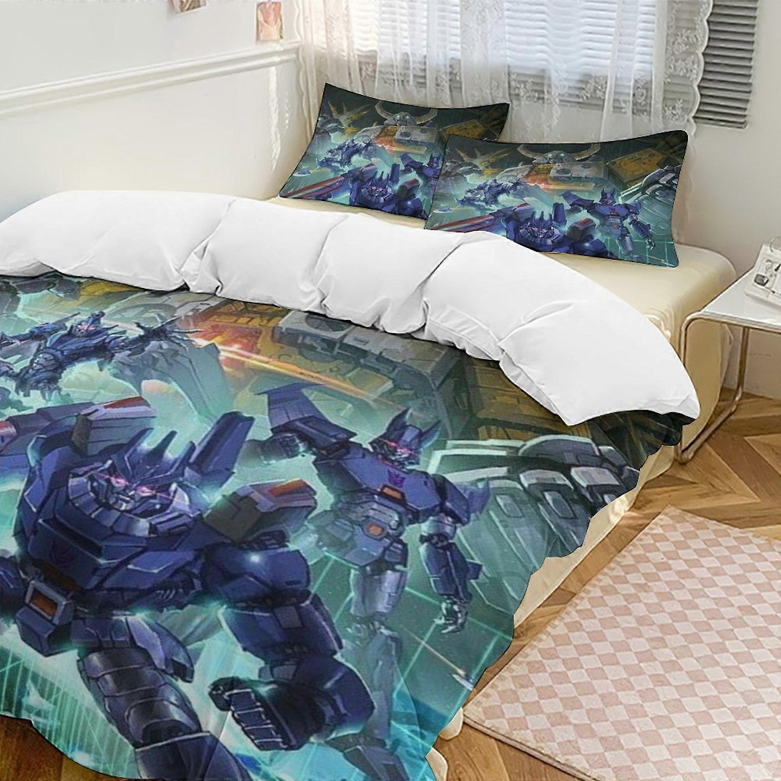a3119 Lençóis Transformadores Conjunto de Cama Capa de Edredão Desenho Animado Tema Quarto Infantil Lençóis iip3119