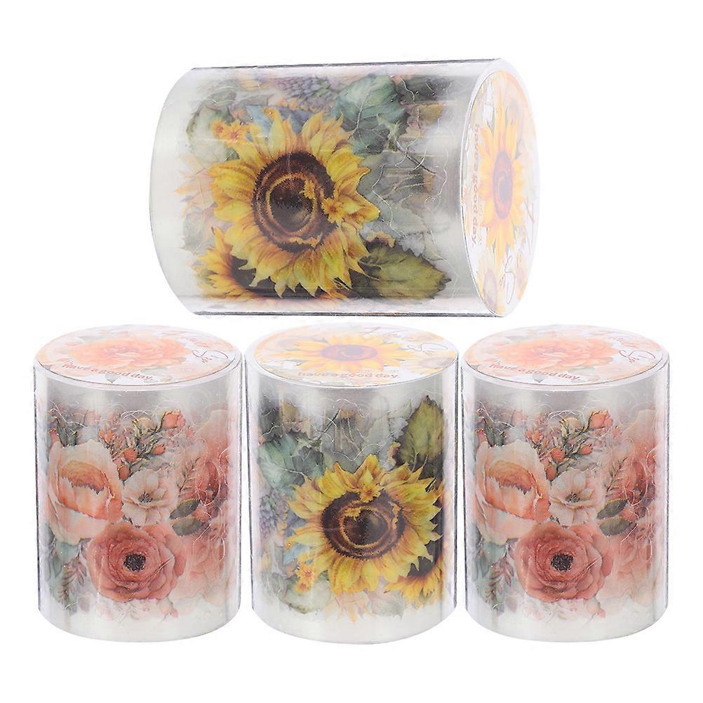 4 Rolls of Scrapboking Tape Vintage Journal Tape Adhesive Tape for Scrapbooking Diary
