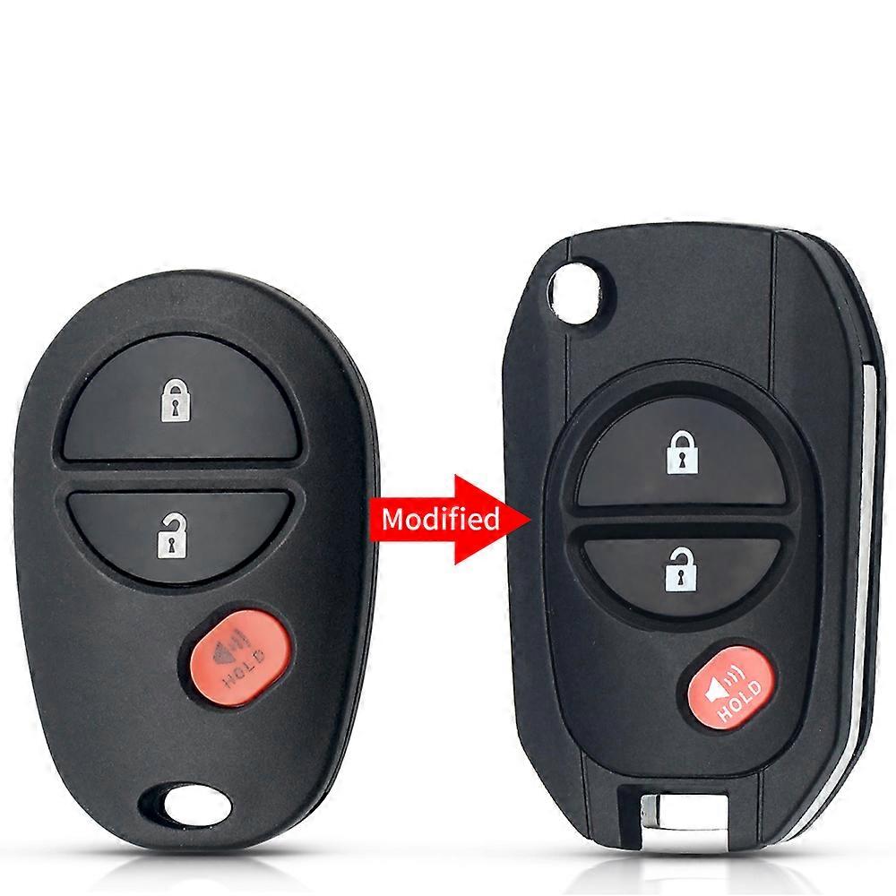 Modified Version Car Key Case Flip 3 Buttns TOY43 Case For Toyota Tacoma HIGHLANDER SEQUOIA Sienna Tundra