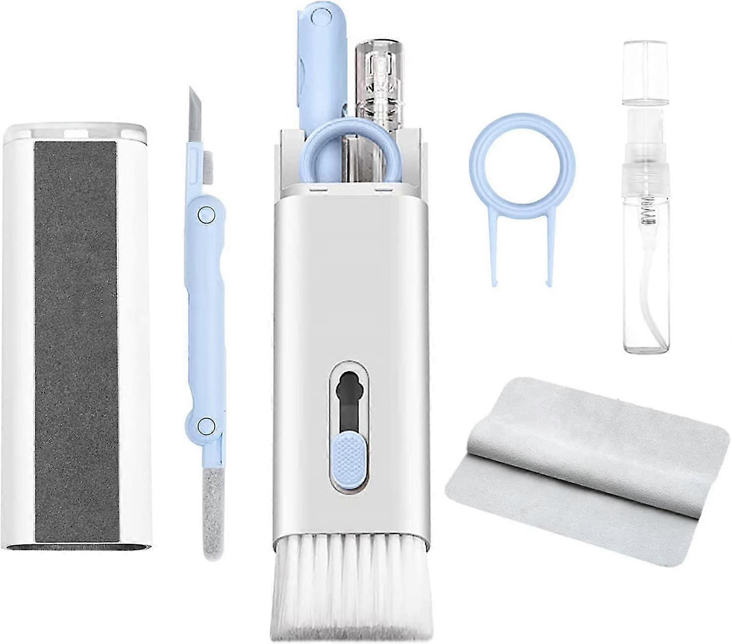 7 في 1 مجموعة منظف إلكتروني متوافقة مع Airpods - منظف الكمبيوتر المحمول ، قلم تنظيف محمول لسماعات الأذن / الهاتف / لوحة المفاتيح