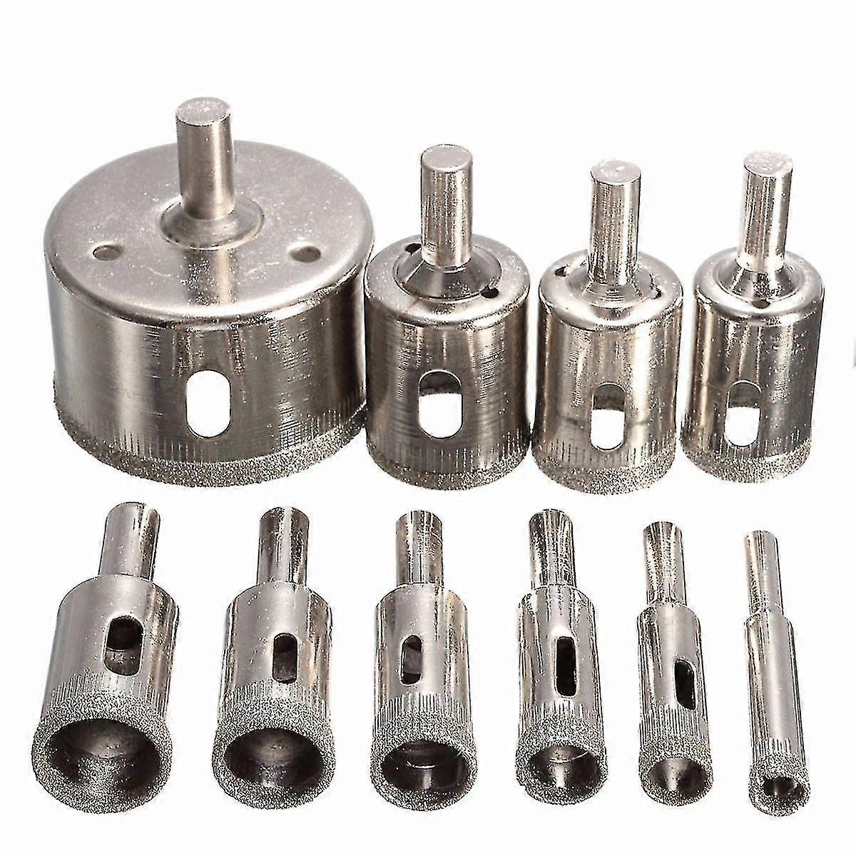 الماس المغلفة Hss مجموعة مثقاب للأدوات الكهربائية، للبلاط والرخام والزجاج والسيراميك، ثقب المنشار، 3mm-50mm، 10 قطع