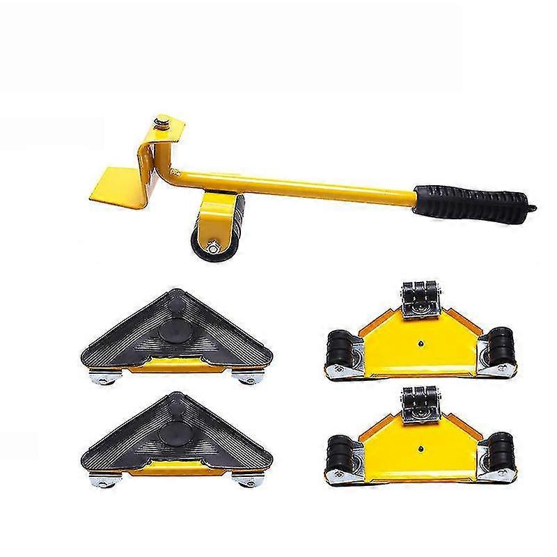 Heavy-duty Moving Tool With Mover, Portable Mover With Universal Wheels, Suitable For Heavy Furniture Objects (yellow Version)