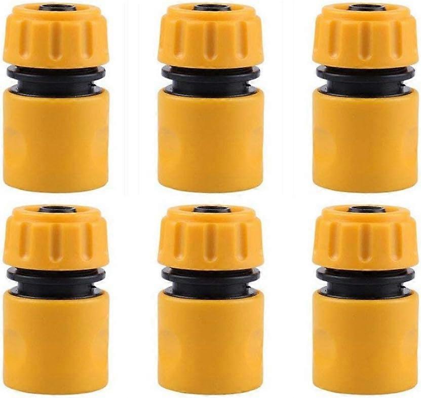 Hose End Quick Connect fitting 1/2" Hose Pipe Quick Connector(Yellow)(6 pack)
