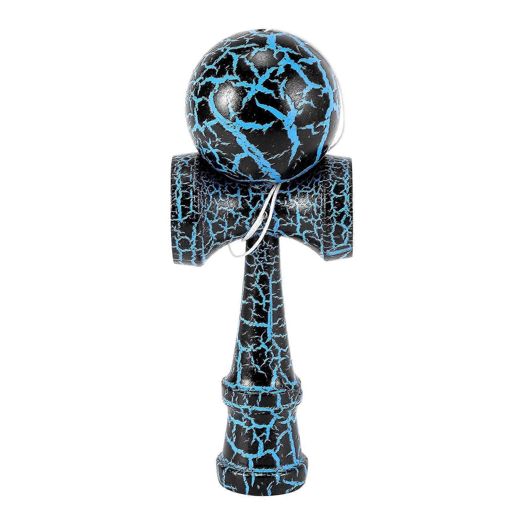 لعبة خشبية للرياضات الخارجية، كرة كينداما، للأطفال والكبار، كرة رياضية خارجية من خشب الزان المتشقق، تصميم ملون باللونين الأسود والأزرق