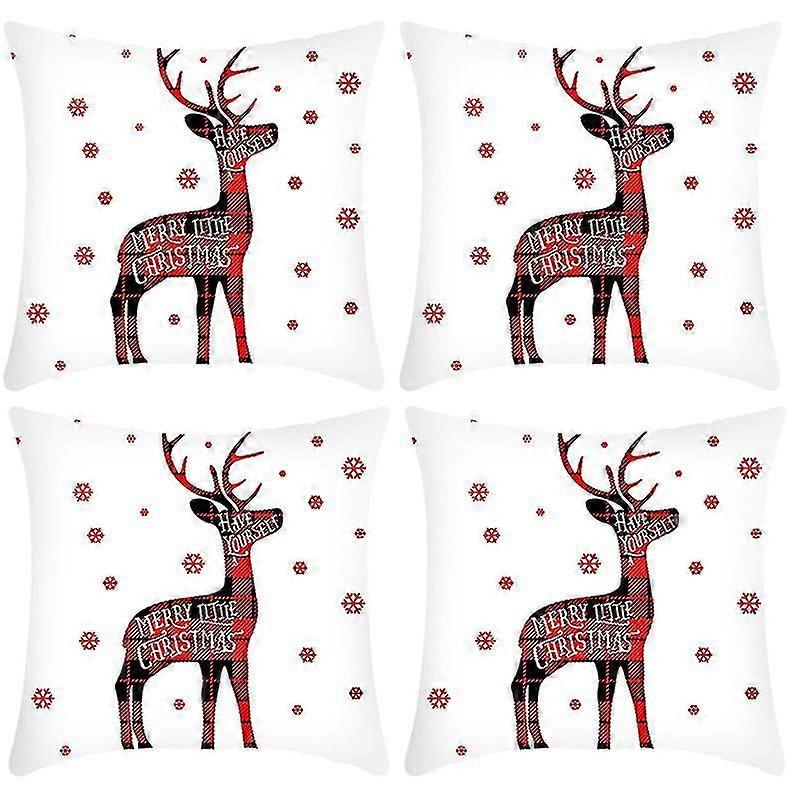 4PCSクリスマススロー枕はソファクリスマスの装飾のためのクッションカバーの装飾をカバー