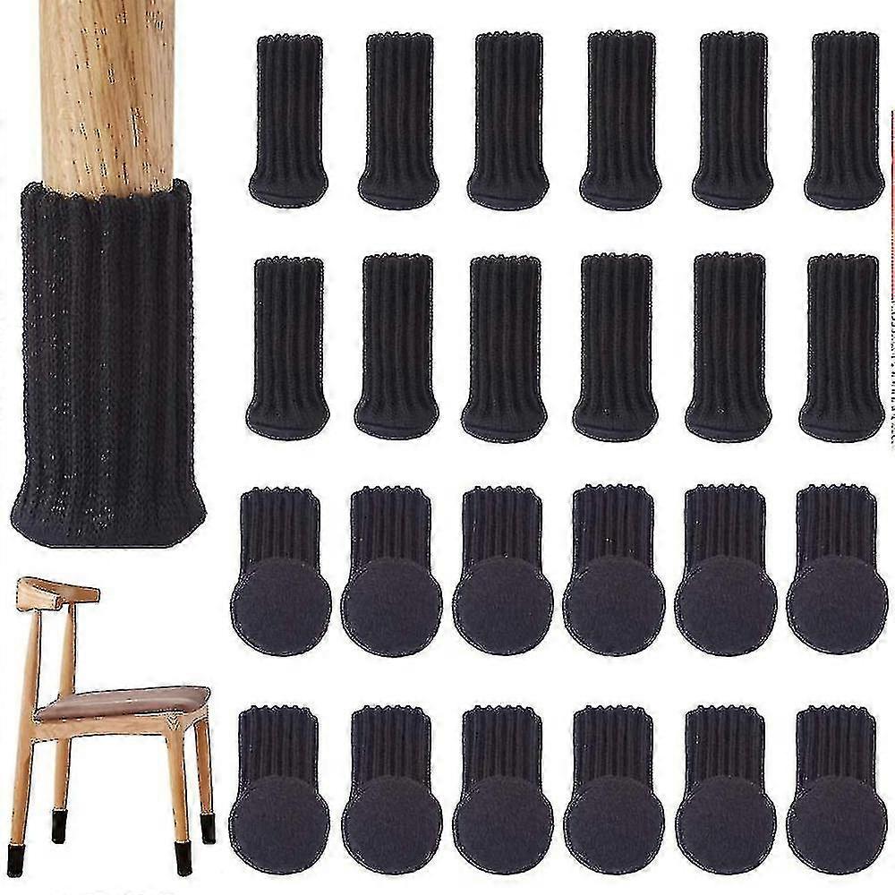 24pcs κάλτσες κάλτσες κάλτσες επίπλων αντιολισθητικές ελαστικές κάλτσες ποδιών ποδιών καρέκλας καλύμματα, πλεκτά μαξιλάρια επίπλων για έπιπλα πόδια περίμετρος πλεκτό