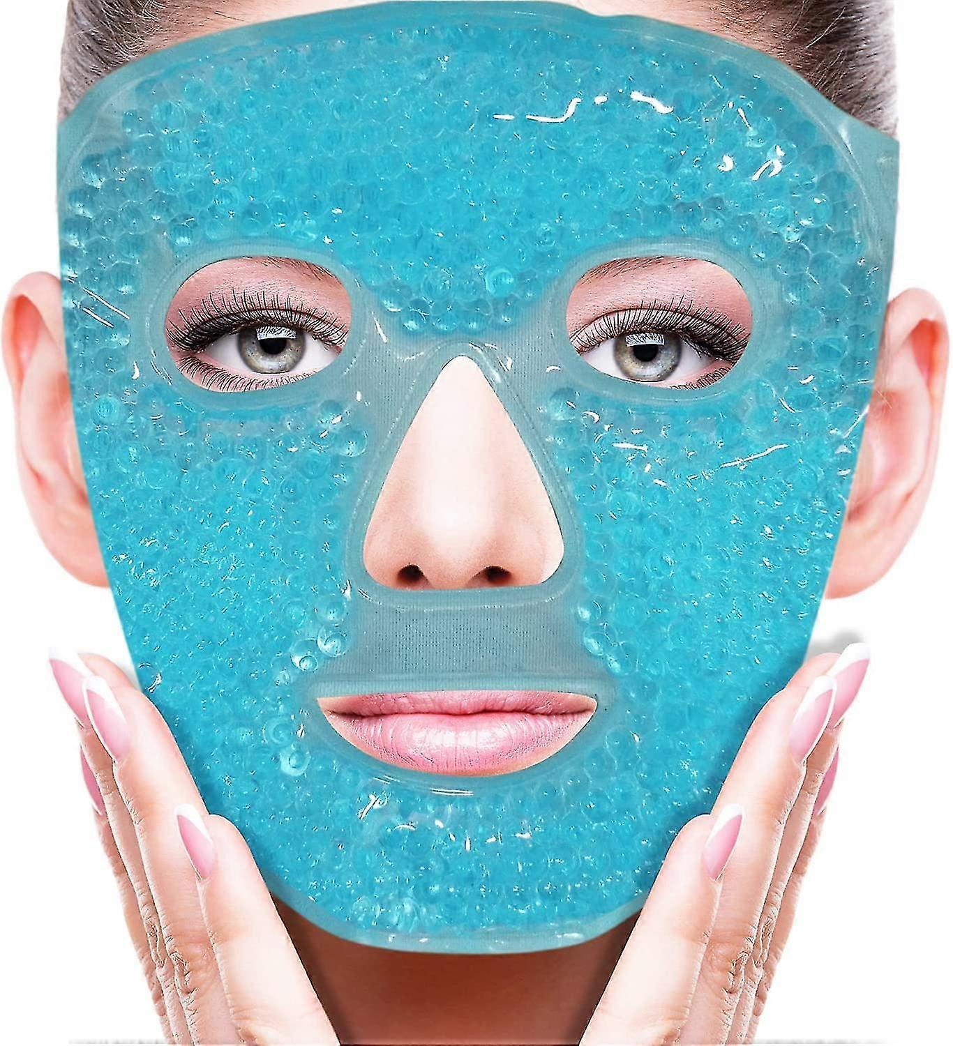Cold Face Eye Mask Ice Pack Reduce Face Puff Dark Circles, Gel Beads Hot Cold Compress Pack Face Spa Skin Care