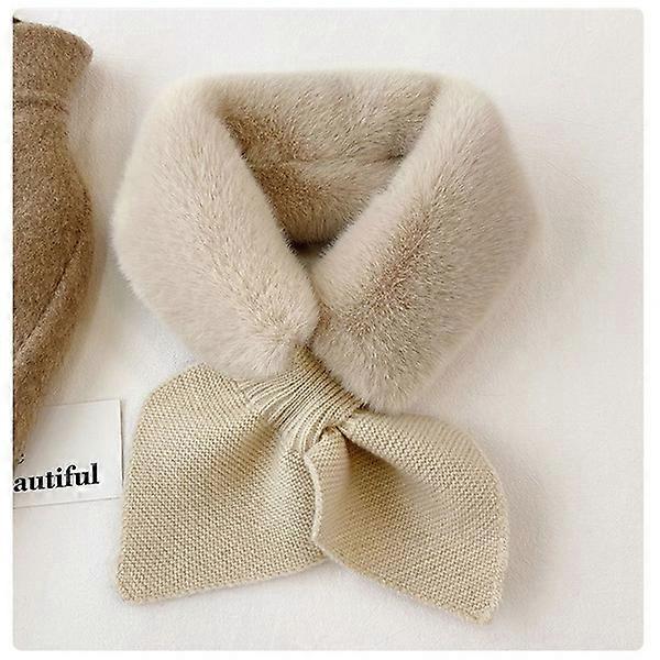 Solid Color Faux Fur Rabbit Windproof Autumn Winter Warm Neck(D)