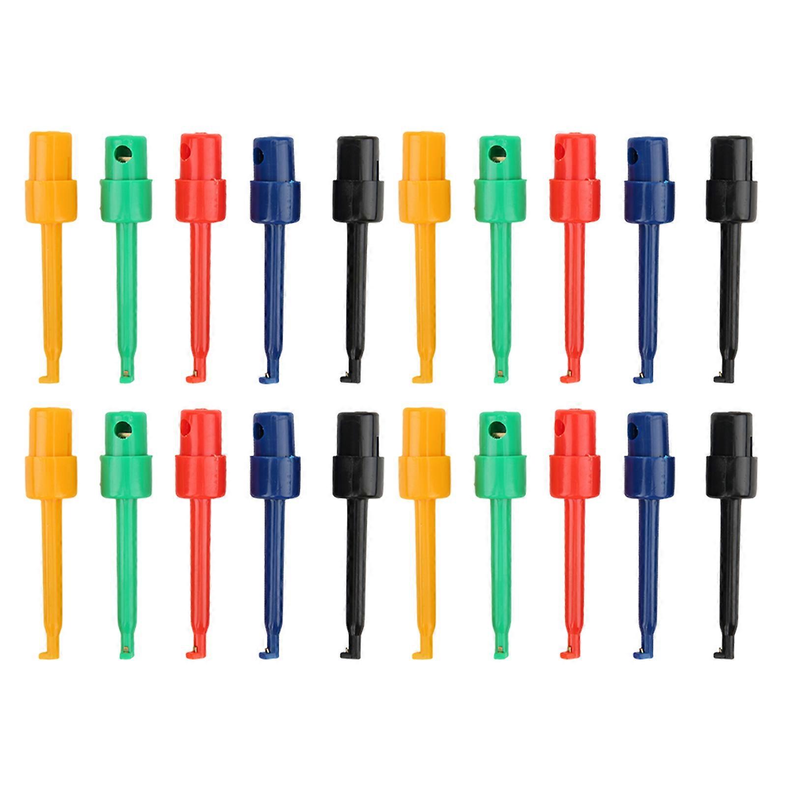 20Pcs Large Test Hook Clip Grabber Test Probe compatible Electronic Testing Multimeter AccessoriesLarge Test Hook