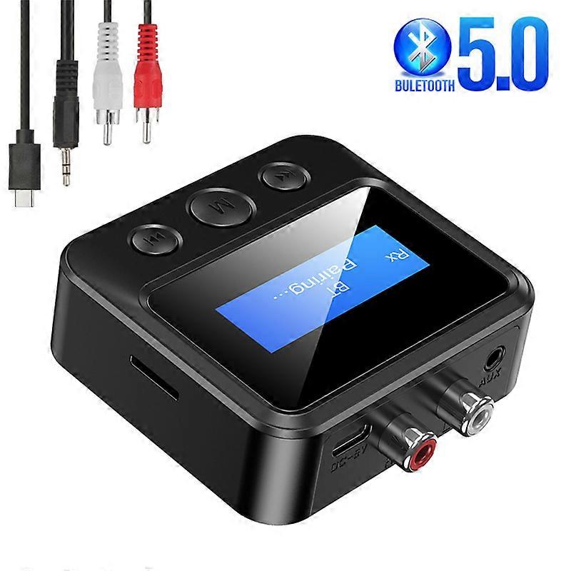 Bluetooth 5.0 Audio Transmitter Receiver LCD Display RCA 3.5mm AUX USB Dongle Stereo Wireless Adapter For Car PC TV Headphones