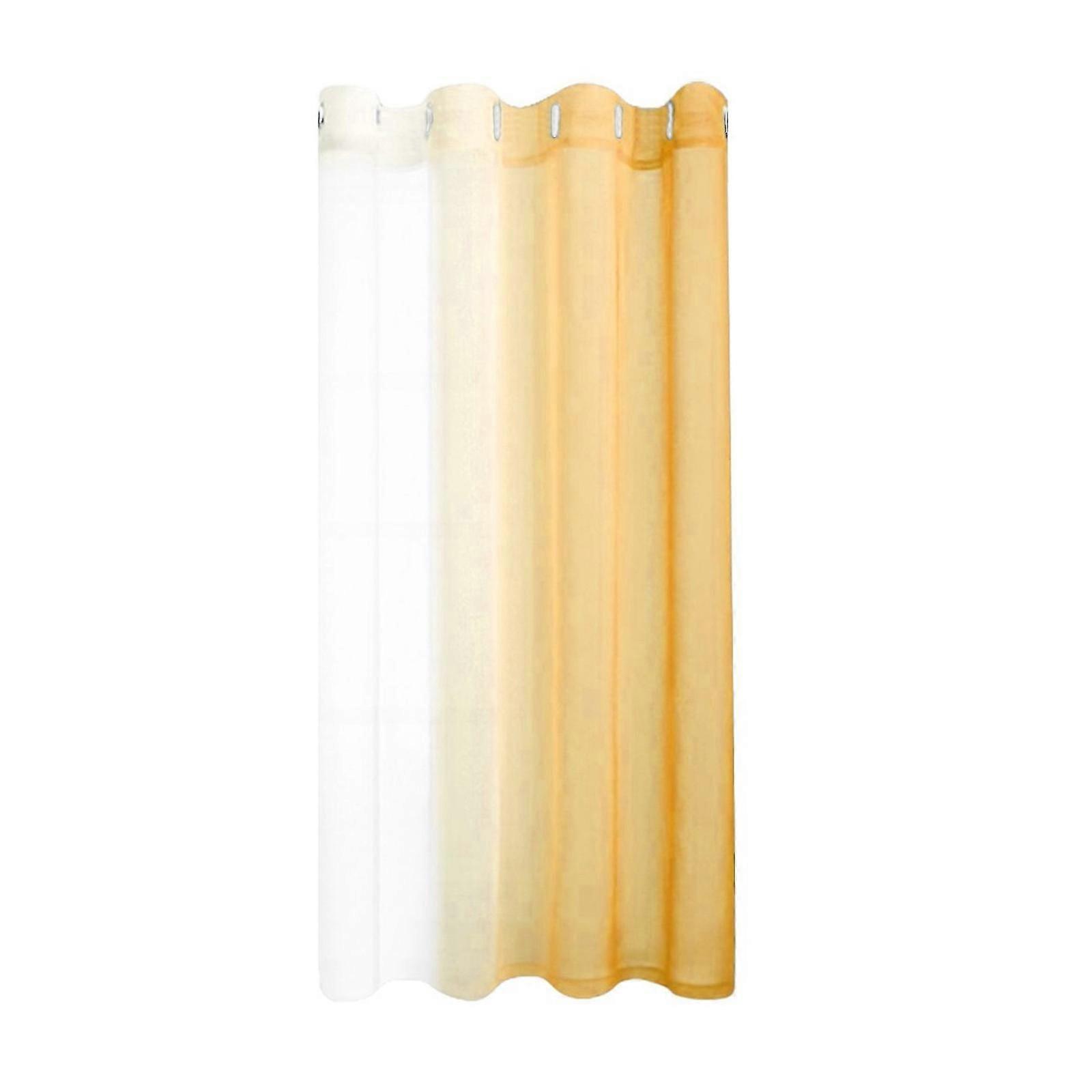 Faux Grommet Light Filtering Semi Sheer Gradient Window Curtain