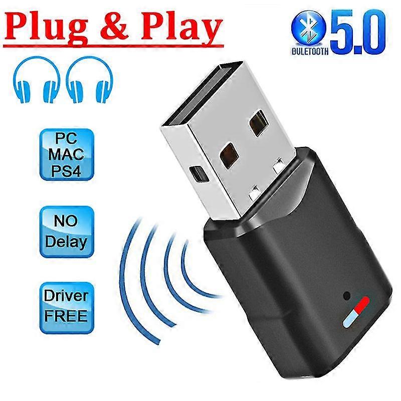 Mini Usb Adapter Wireless Bluetooth 5.0 Audio Transmitter For Ps4 Computer Laptop Speaker Support Pairing 2 Headsets