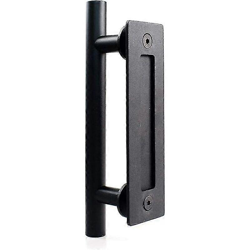 Stainless Steel Sliding Door Handle, Sliding Barn Door Handle - Single Round Grip - Black