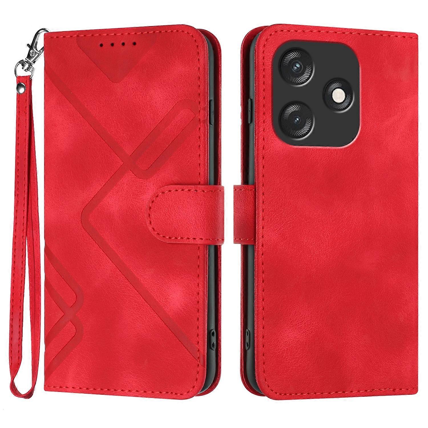 Line Pattern PU Case For Tecno Spark 10C