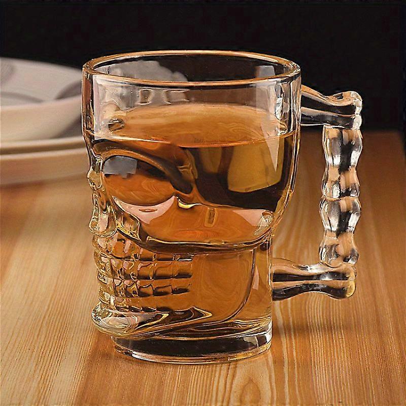 2pcs, Handled Skull Beer Glasses - Perfect for Bar, Pub, Club, Restaurant, and Home Use - Halloween Decor and Drinkware Accessories