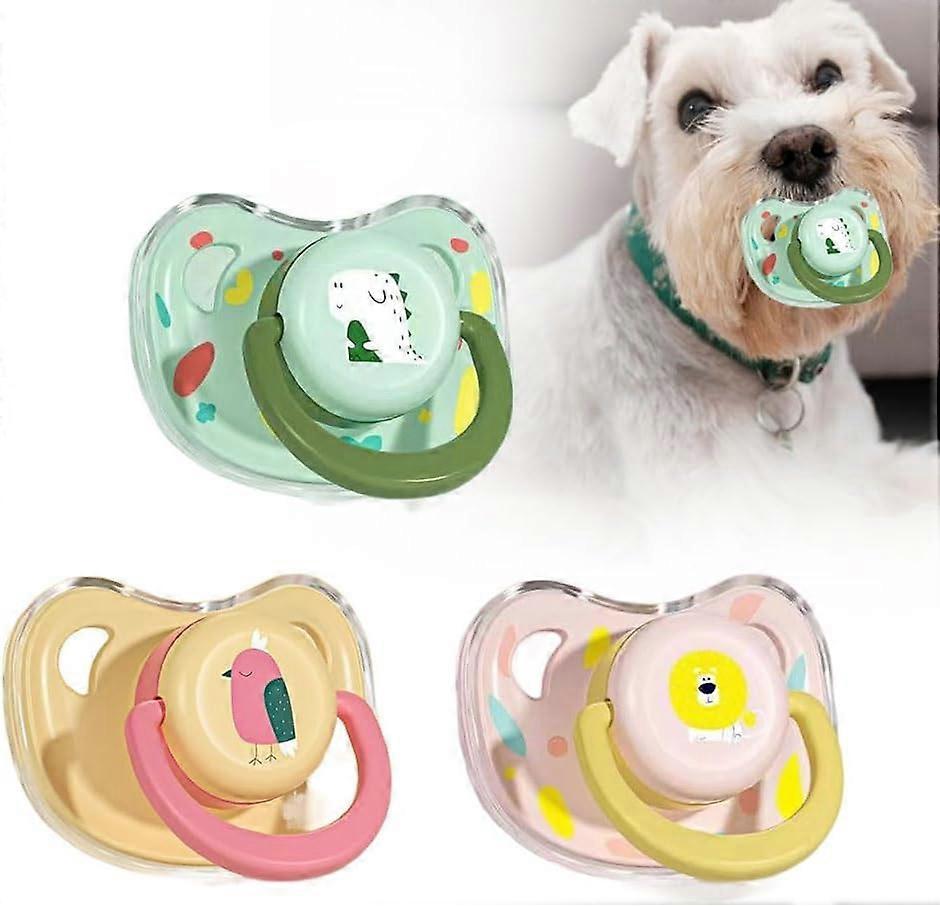 3pcs Pet Chew Toy Pacifier Puppy Kitten Calming Pacifier,Small Dog Cat Pacifier Chew Toy, Pet Chew Toy Animal Accessories for Dog Cat