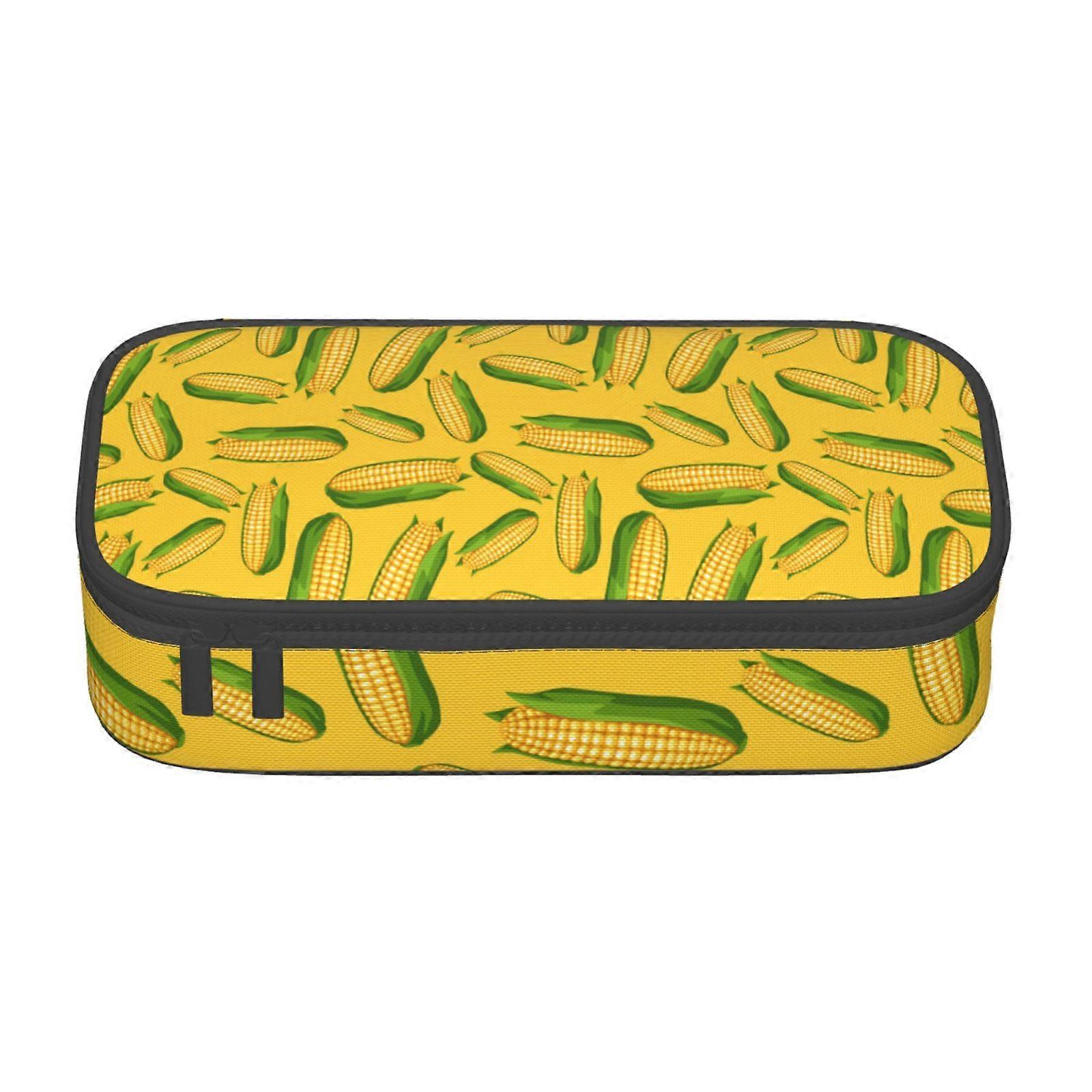 طازجة ناضجة الذرة الكيزان نمط مقلمة القضية سعة كبيرة قلم رصاص الحقيبة ماكياج حقيبة اللوازم المكتبية القرطاسية صندوق قلم رصاص مع سحاب