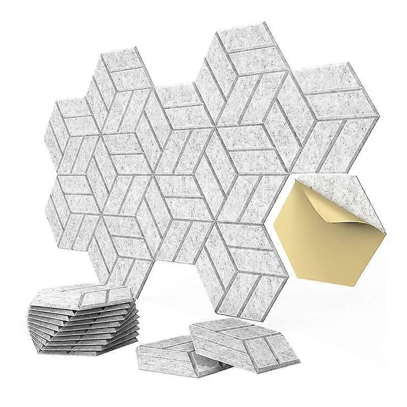 12 Pack Self-Adhesive Acoustic Panels,Hexagon Sound Proof Foam Panels Sound Proofing Padding for Wall Used for Studio B