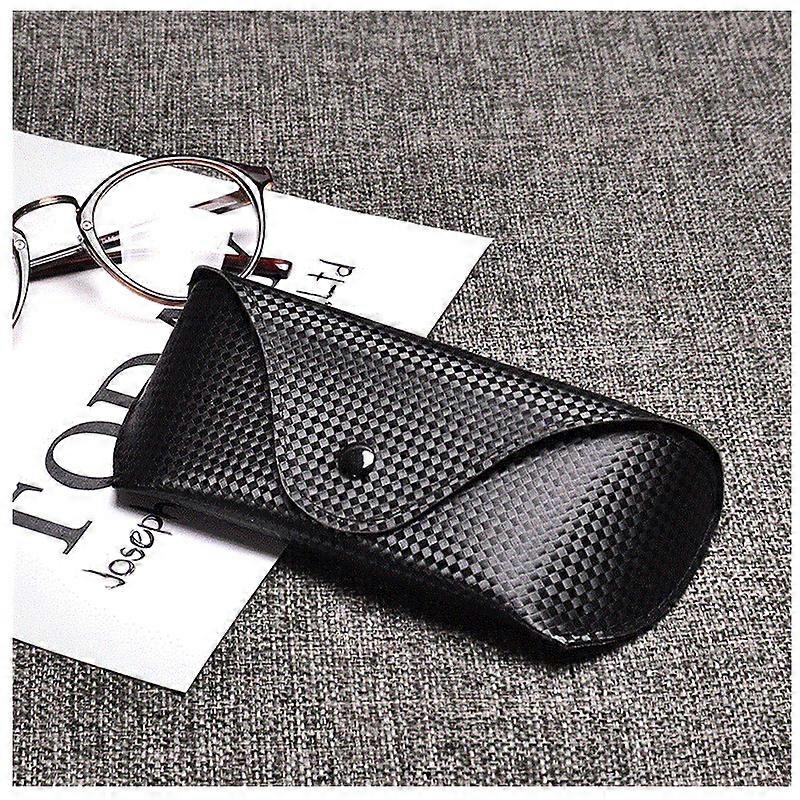 Black Red Lining - 2 Pieces Leather Glasses Case, PU Leather Pouch Soft Sunglasses Bag, Storage Case with Clip for Women Men Kids