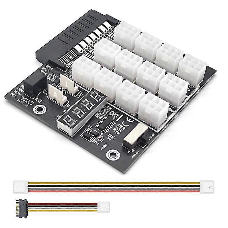 12 X 6pin Netzteil Breakout Board 12V Konverter Adapterplatte für Bergbau