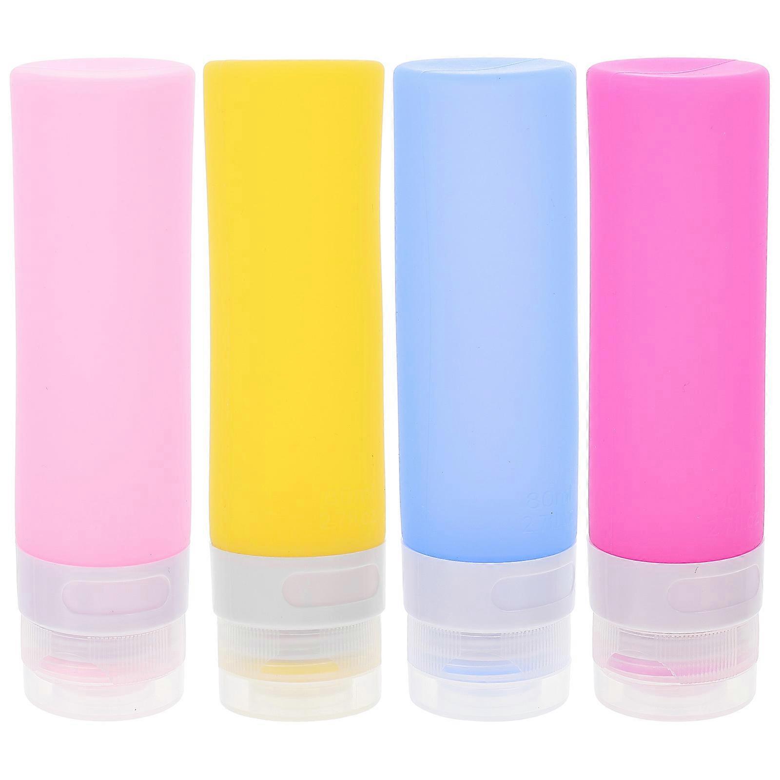 1 Set of Portable Shampoo Bottles Silicone Lotion Sub Bottles Travel Lotion Dispensers